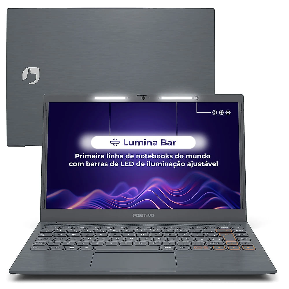Notebook Positivo Vision C14 Intel® Celeron® Linux 8GB RAM 256GB eMMC 14.1” LED HD Lumina BAR - Cinza