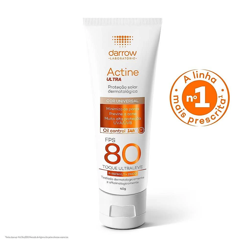 Protetor solar com cor darrow actine solar fps 80 40g