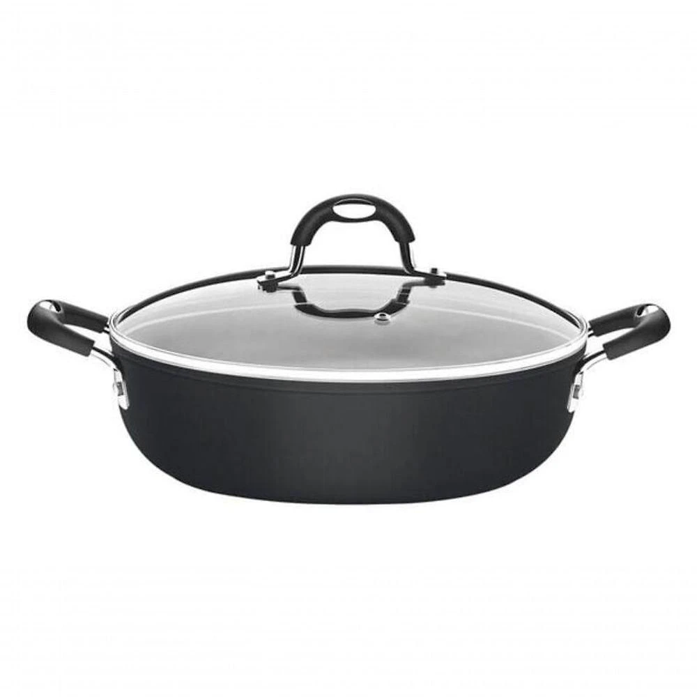 Arrozeira Tramontina Mônaco Induction Em Alumínio Antiaderente Starflon Premium Preto Com Tampa 28cm