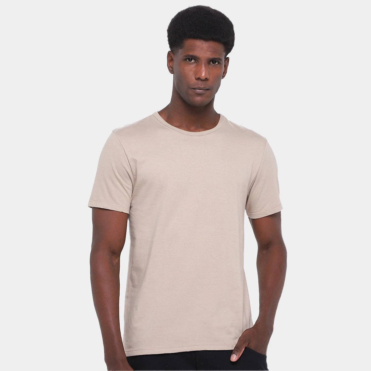 Miniatura Kit Camiseta Hering C/ 3 Peças Masculina Verde+Bege - G