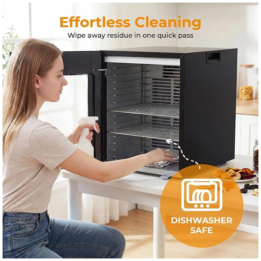 Desidratador de Alimentos Homdox Prata 14 Bandejas Inox com Timer 48H e Controle de Temperatura 120V