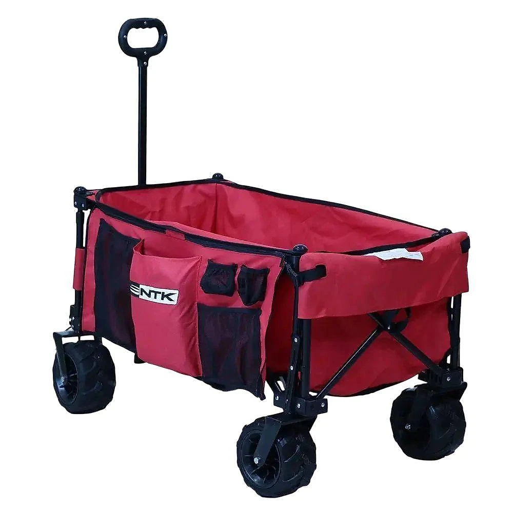 Carrinho de Carga Dobrável Multiuso 80KG Vermelho com Rodas Grandes Nautika