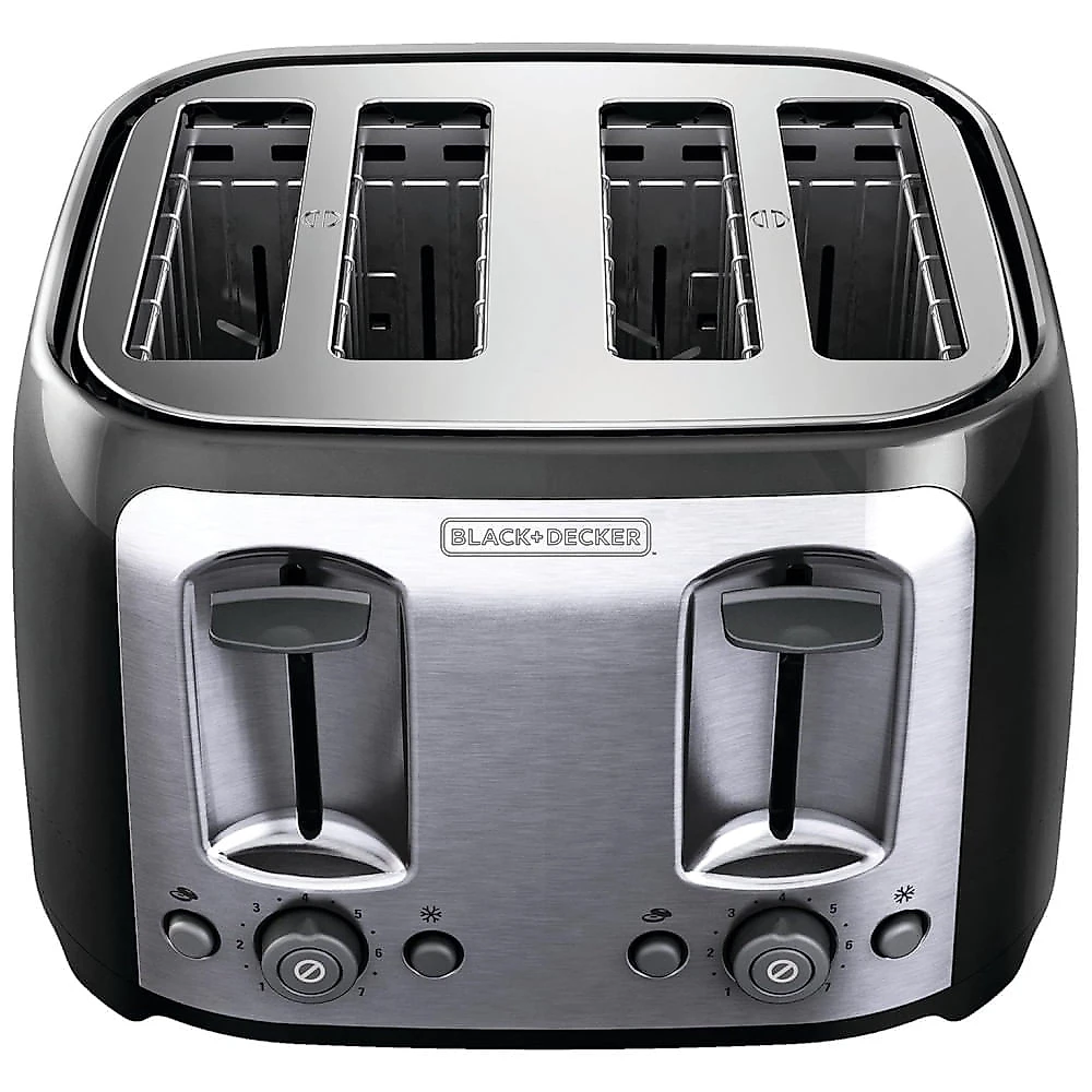 Torradeira BLACK+DECKER 4 Fatias, Fendas Ampla, 7 Níveis de Tostagem, 1400W, Função Congelados e Bagel, Controle de Tostagem, Elevação