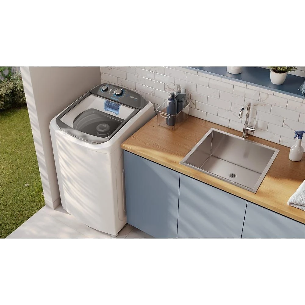 Máquina de lavar 13kg electrolux lda13 efficient duplo dispenser máxima diluição cesto inox branca 110