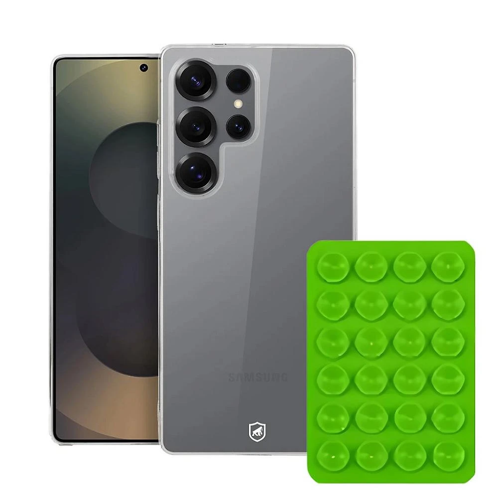 Kit Capa Crystal Slim para Samsung Galaxy S25 Ultra +  Ventosa - VERDE - Gshield