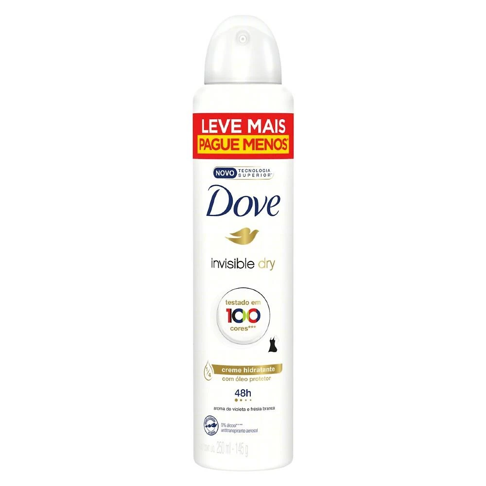 Desodorante Dove Aerosol Invisible Dry 250ml Leve Mais por Menos