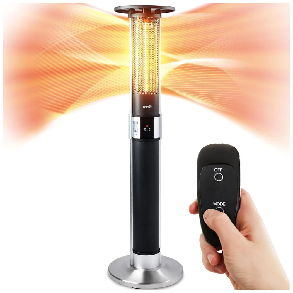 Aquecedor Externo Elétrico Infravermelho com Controle Remoto e Proteção Contra Tombamentos, 110V 1500W, Serene Life, Pr...