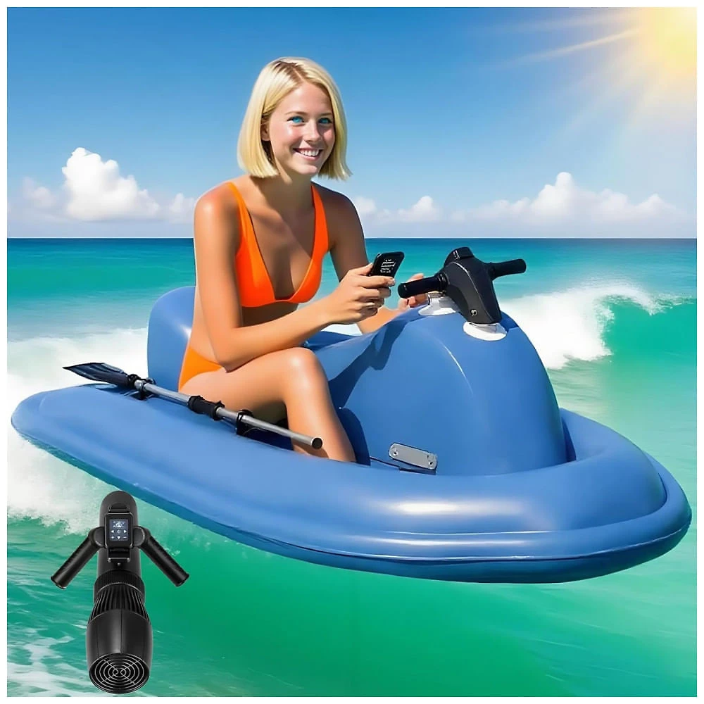 Scooter Subaquática Elétrica﻿ vnmudzeo Azul com Motor Brushless 500W, Controle Remoto 10 Velocidades, Manete Rotativo Removível