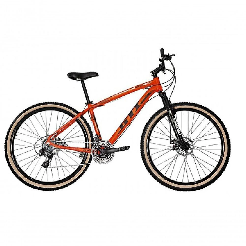 Bicicleta Aro 29 Gti Roma Alumínio 21v Freio A Disco Garfo Suspensão Pneu Faixa Bege - Laranja Tam.19