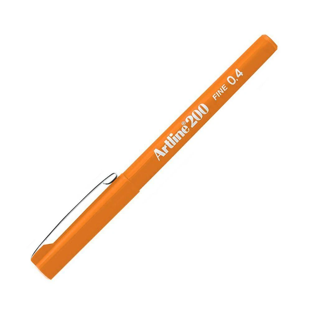 Caneta Hidrográfica Tilibra Fine Pen 0.4MM Artline 200 com Tinta à Base de Água 1 Unidade Laranja