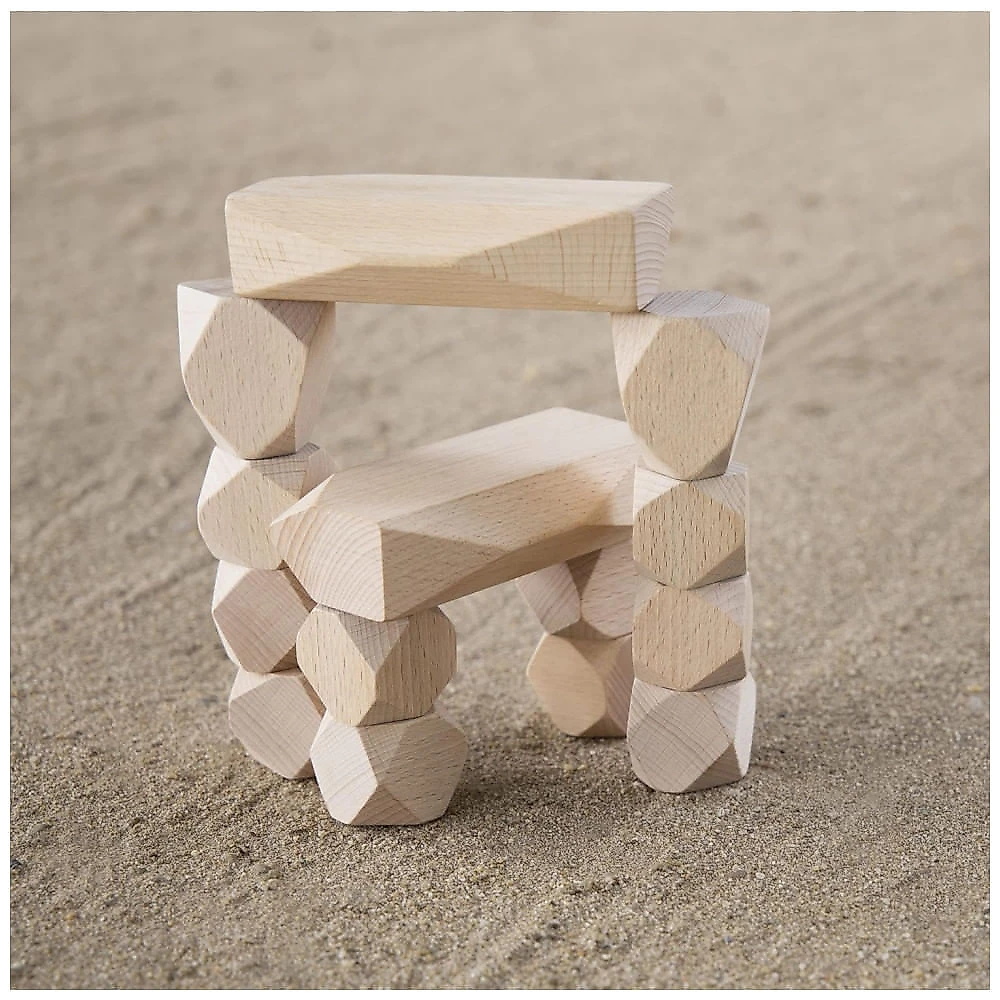 Blocos de Madeira Guidecraft Wood Stackers Pedras Naturais Multicoloridas 20 Peças G6772