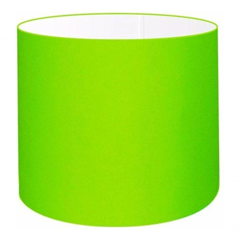 Cúpula Abajur E Luminária Cilíndrica Vivare Cp-7011 ø30x21cm - Bocal Nacional Verde-limão