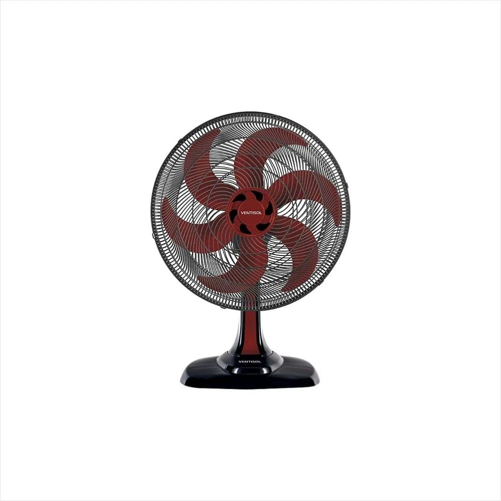 Ventilador oscilante de mesa turbo 50cm vermelho 127v premium ventisol