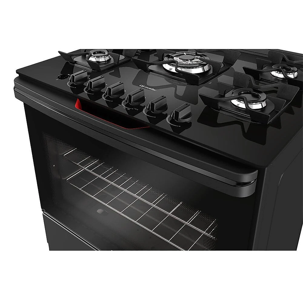 Fogão à Gás 5 Bocas Mueller, Preto Fosco MFV5BF Preto - Bivolt