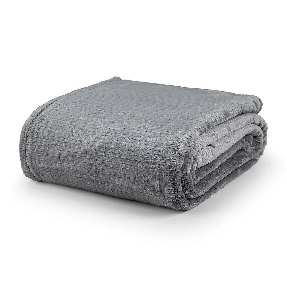 Cobertor Ultrasoft Dublin Queen 01 Peça 100% Poliéster - Cinza Lunar