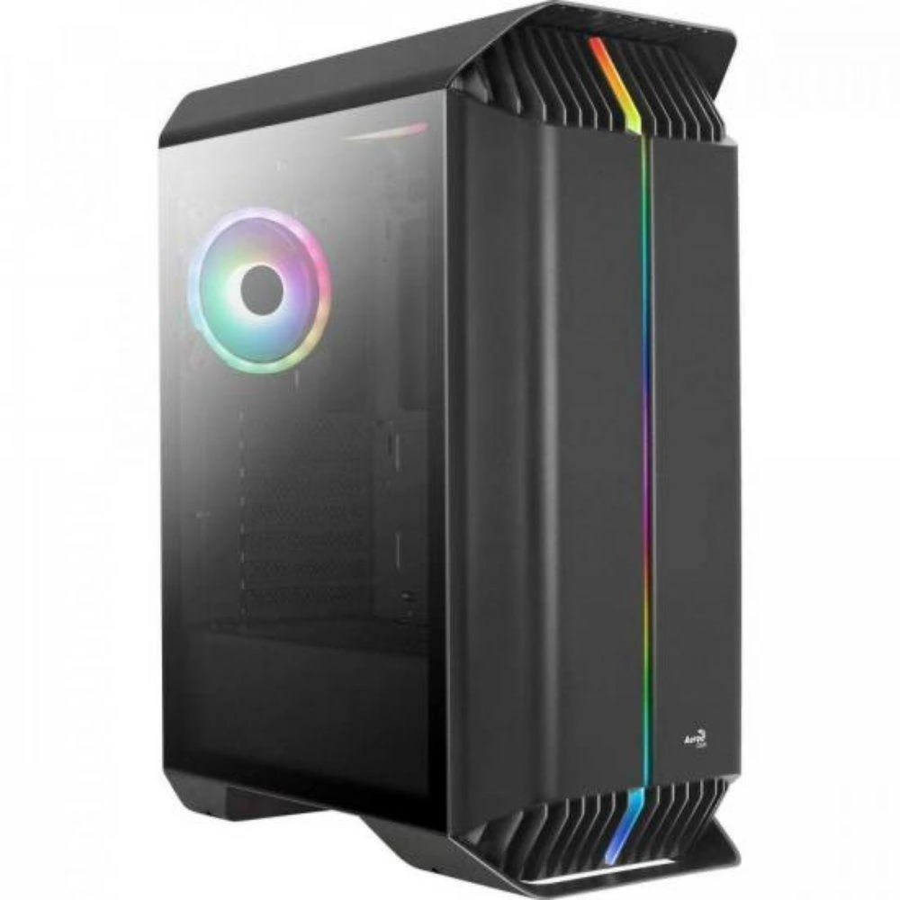 Gabinete Gamer Gladiator Mid Tower ATX Vidro Temperado com RGB Preto Aerocool