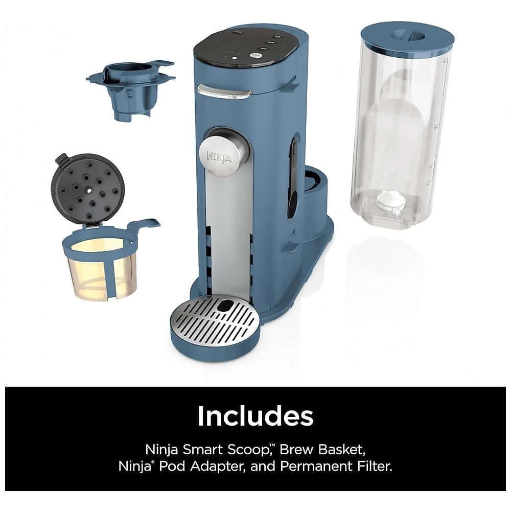 Cafeteira Ninja Pods & Grounds Azul 1,65 L Café em Pó e Cápsulas 7 Tamanhos de Dose PB041BL 110V