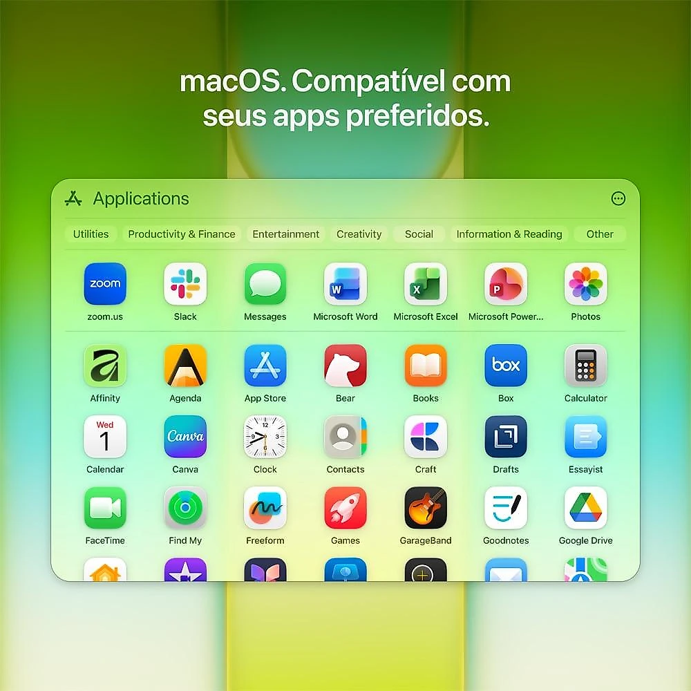 MacBook Neo Apple 13" Chip A18 Pro CPU de 6 núcleos GPU de 5 núcleos 512GB Touch ID- Amarelo-cítrico