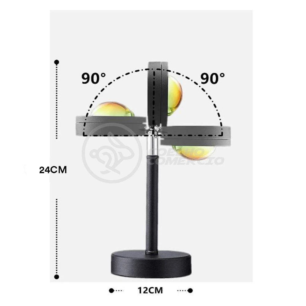 Luminária de Projeção Smart Tech Mini Ring Light Sunset Projetor Sol para Ambiente Decorativo USB 5V