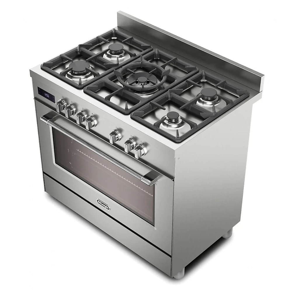 Fogão a Gás Delonghi PRO965MXX 90cm 5 Bocas Ferro Fundido Forno a Convecção 220V