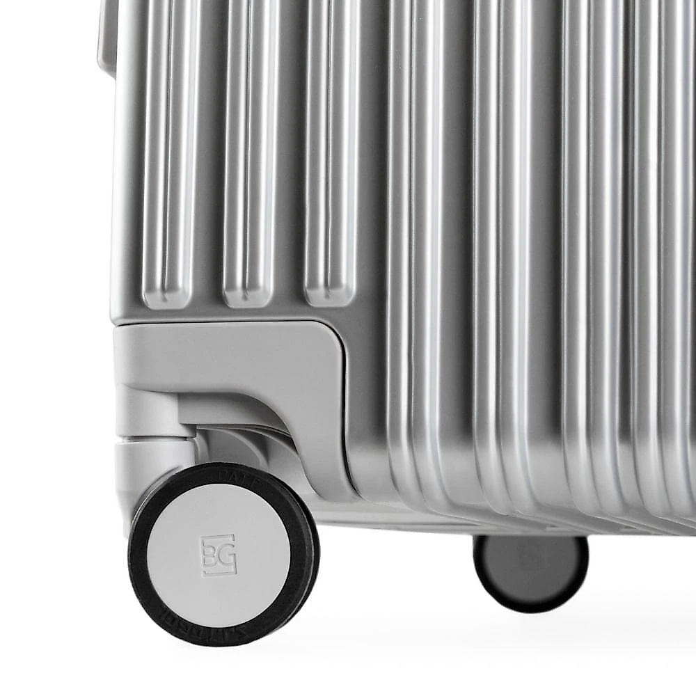 Mala de viagem grande ultra ampla policarbonato 4 rodas kyoto trunk prata gg
