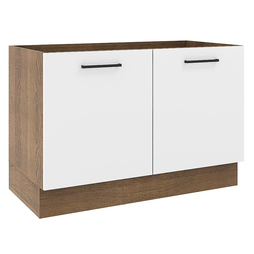 Balcão de pia cozinha 2 portas rustic/branco agata madesa