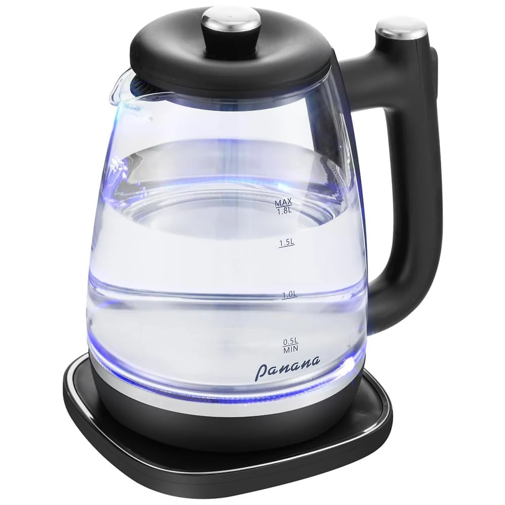 Chaleira Elétrica Panana, 1,8L, 1200W, Tampa Interna de Aço Inoxidável Removível para Limpeza Fácil, Desligamento Automático, Livre de BPA