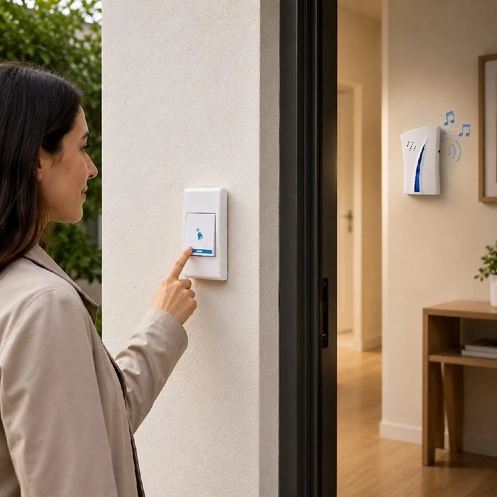 Campainha sem Fio Residencial Comercial 32 Toques Wireless Longo Alcance Branco Bivolt