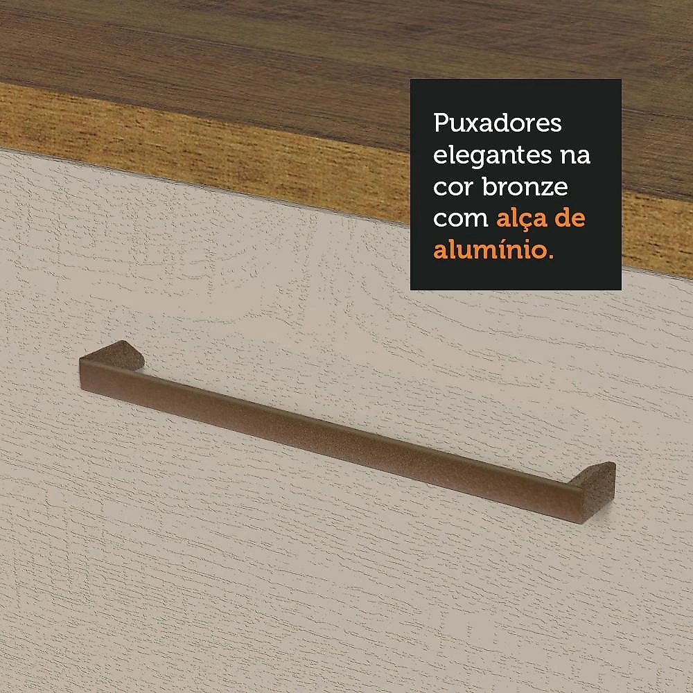 Armário de cozinha completa 260cmagata madesa 02 branco/crema