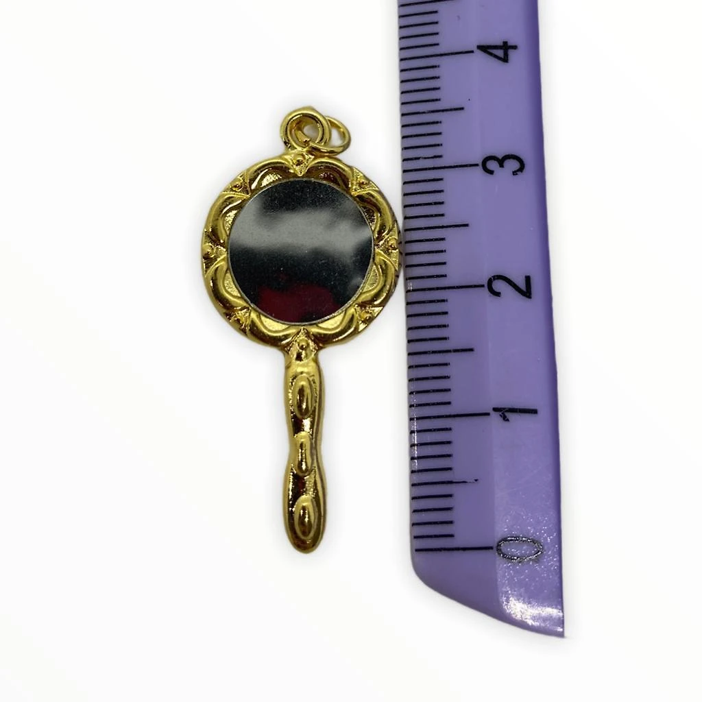 Miniatura Pingente Abebê Oxum 3,40 Cm Em Metal Banhado Dourado 7174