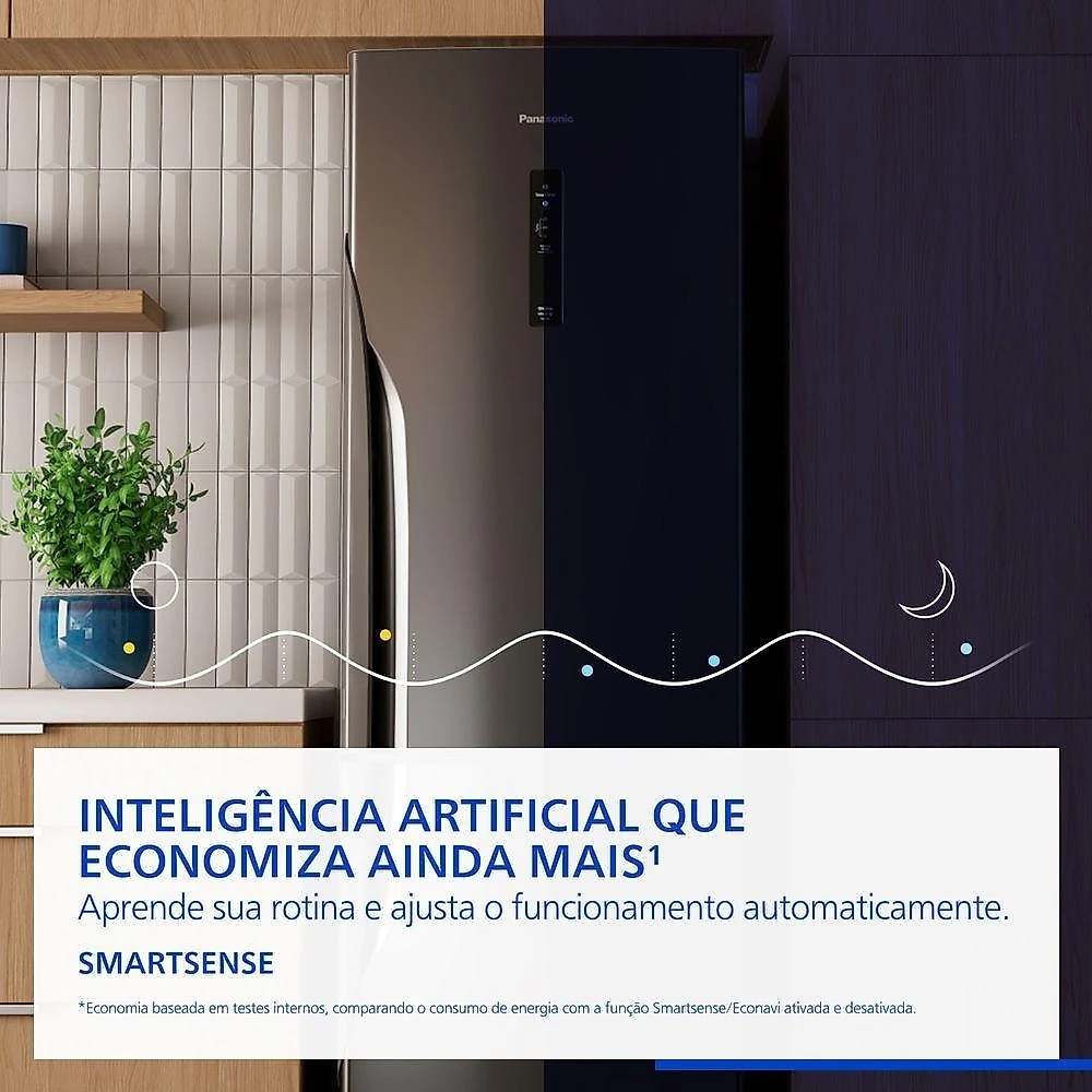 Geladeira Panasonic Duplex Frost Free Inverter 407L Antibacteria Ag Intuitive+ BB41 Titânio