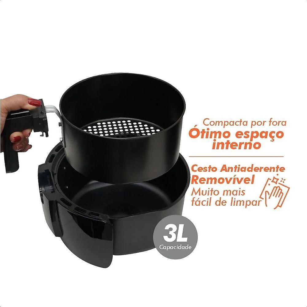 Fritadeira Elétrica Sem Óleo Air Fryer AF4001-M 3 Litros 1400W Tronos 220V