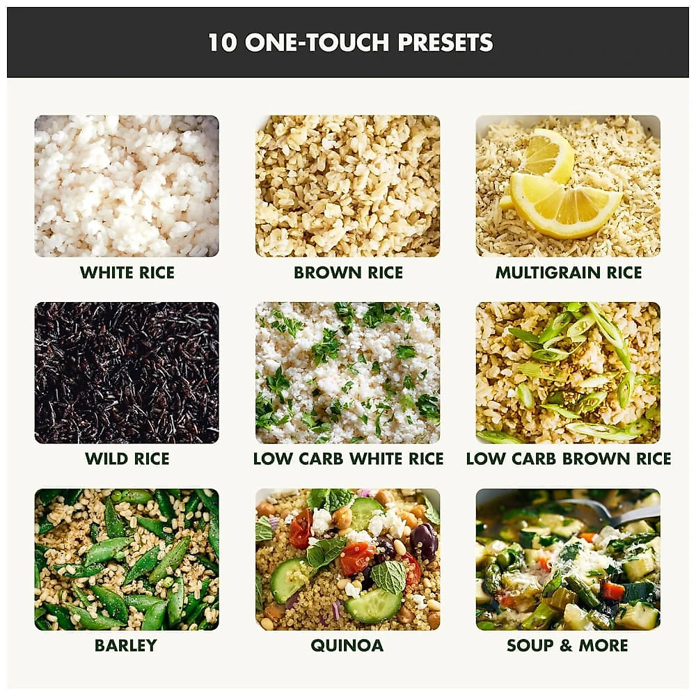 Panela de Arroz GreenPan com Redução de Carboidratos, Tecnologia de Lógica Fuzzy, 10 Programas, 4 Copos de Arroz Cru, Ajuste Automático de Tempo e