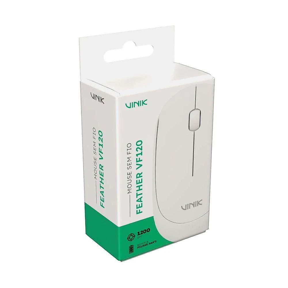 Mouse Sem Fio Vinik Feather Vf120 1200dpi - Branco