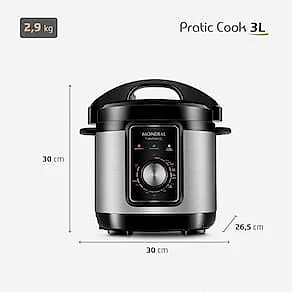 Panela Elétrica de Pressão Mondial PE-47 Pratic Cook 3L - Inox 110V