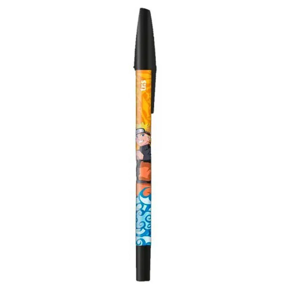 Caneta Esferográfica Tris Naruto 1.0mm com Escrita Suave e Precisa, Ideal para Anotações e Desenhos