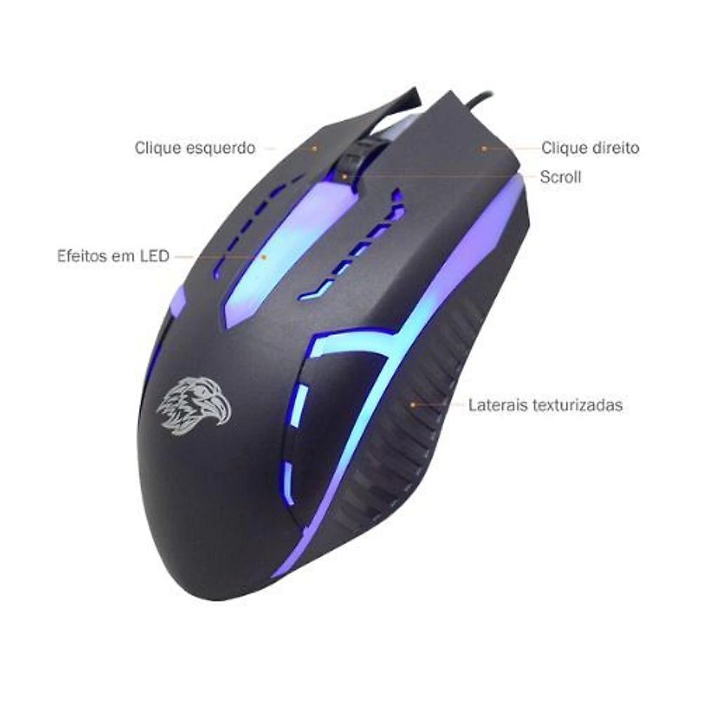 Kit Teclado Gamer K-mex Km52 + Mouse Moa8 + Pad Fx-x2218