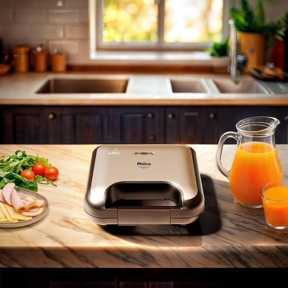 Sanduicheira E Grill Philco Inox 2 Em 1 PGR27A 750W 110V