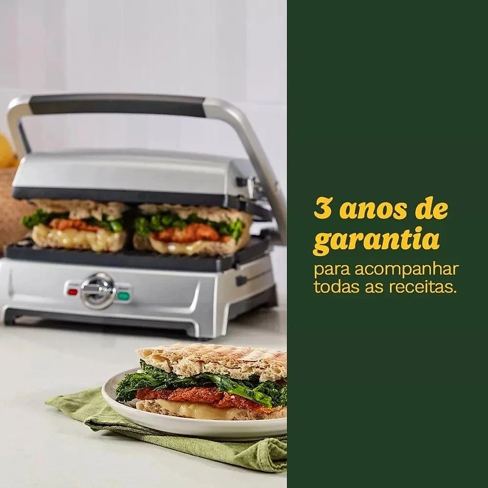 Grill Cuisinart Sanduicheira e Grill Compacto Inox 5 em 1 Prata 220V webcontinental-86279240576