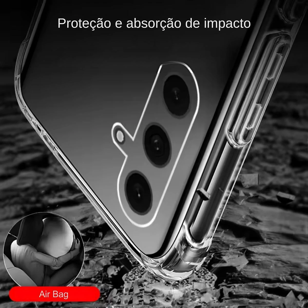 Miniatura Capinha Galaxy S24Fe Transparente Bordas Reforçadas