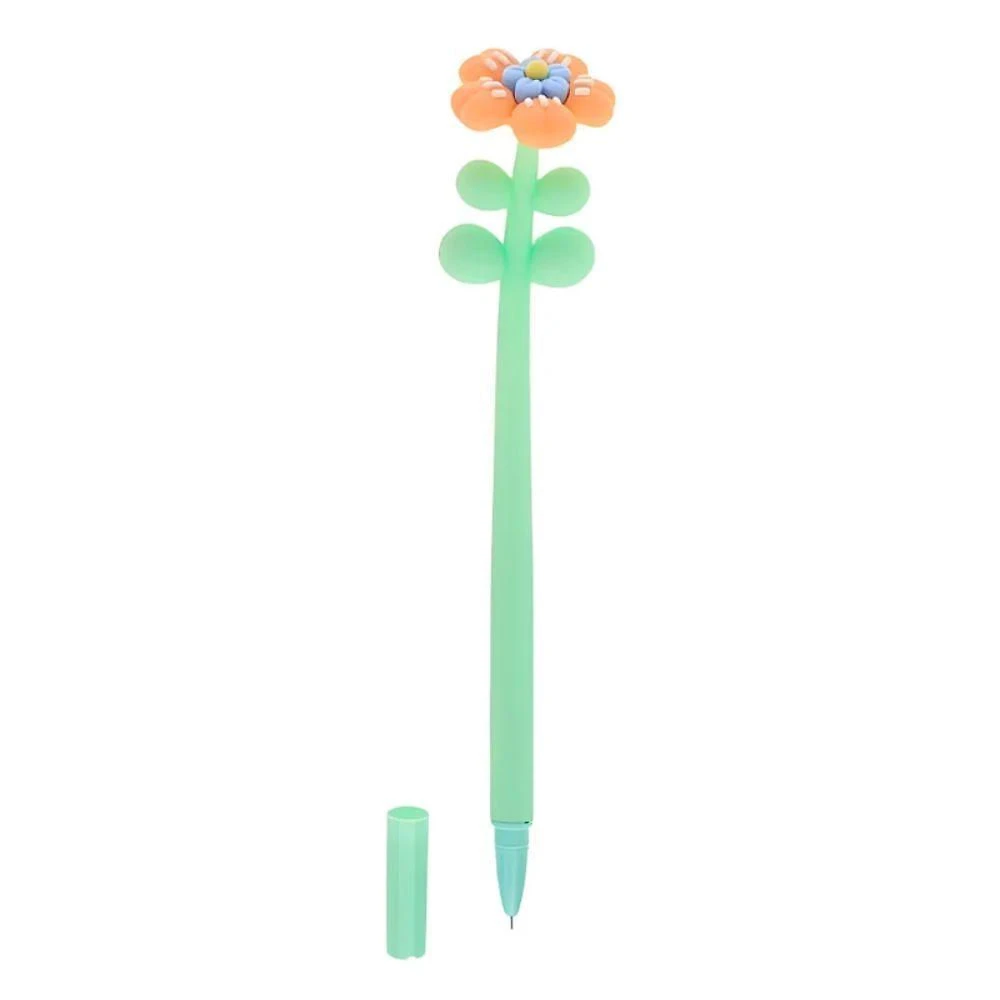 Caneta em Gel Molin do Brasil Flowers 0.5mm Love Escrita Preta 1 Unidade Laranja