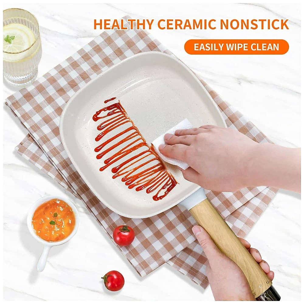 Panela Elétrica Audecook Hot Pot 2L c/ Revestimento Cerâmico Antiaderente, Frigideira 20cm, Fogareiro Portátil p/ Ramen, Bife, Arroz, Aveia