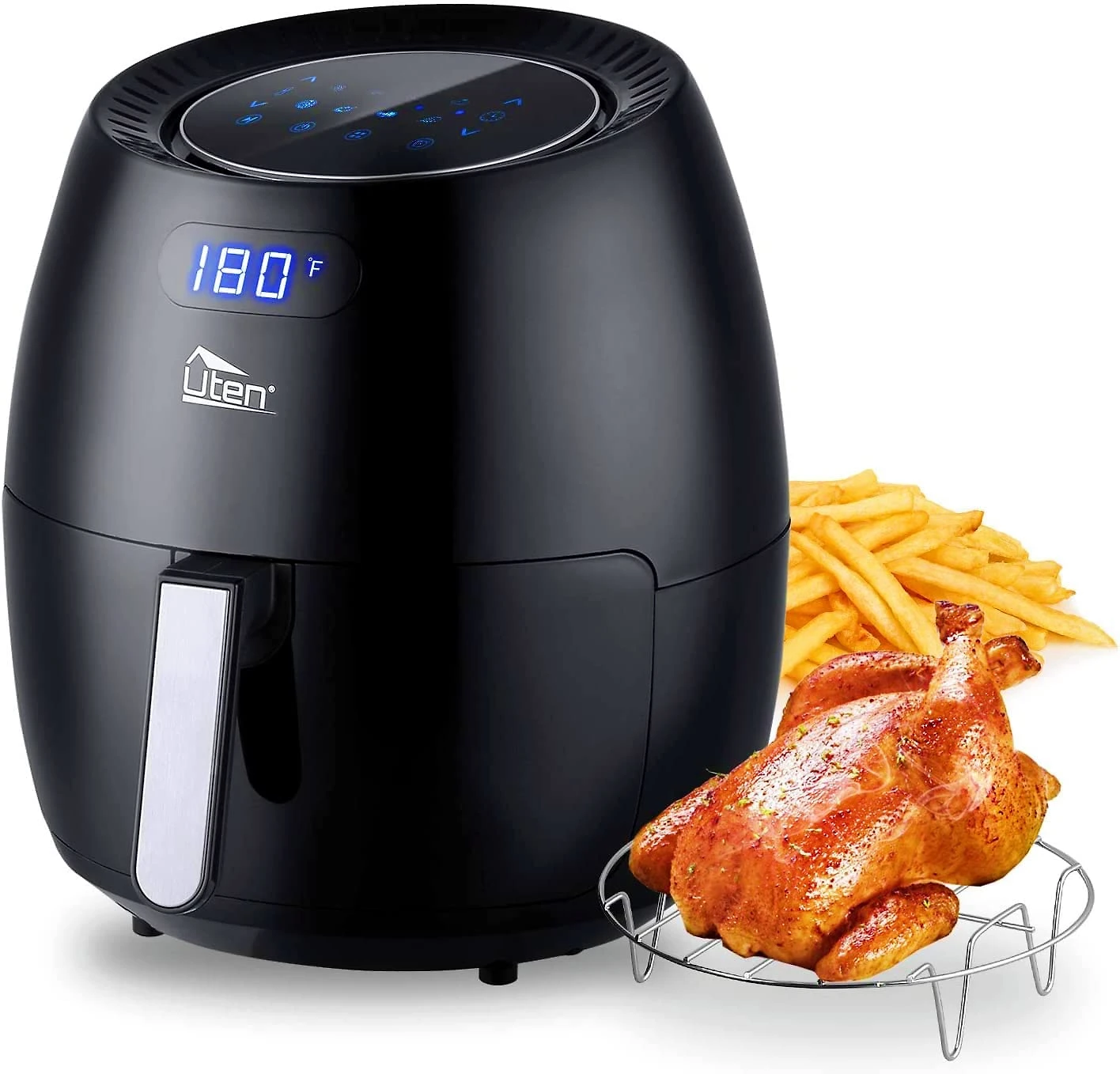Uten Fritadeira Elétrica AirFryer 6L com 8 Funções e Co