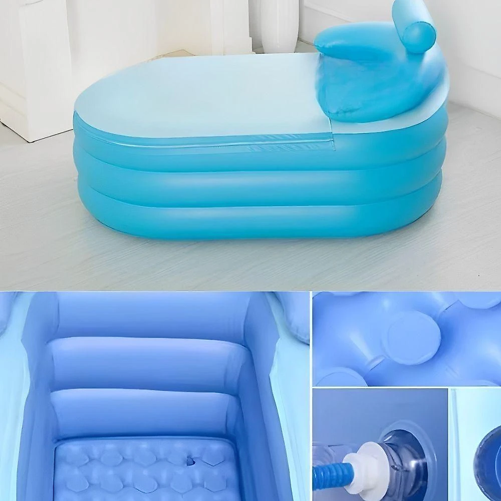 Banheira Inflavel Portatil Dobravél PVC Ecologico 64cm X 84cm X 142cm para Banho Relaxante Yeet