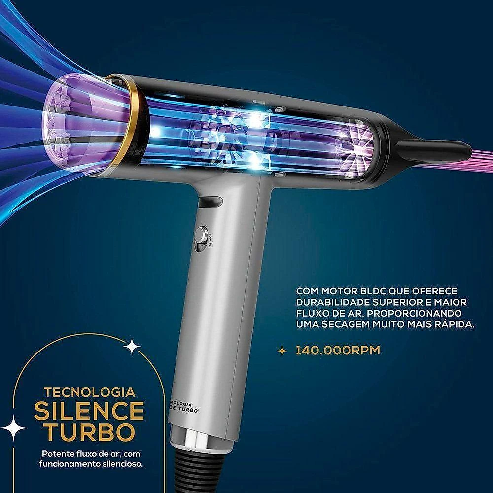 Secador De Cabelos Britânia Bsc3400 1600W Cinza - 220V