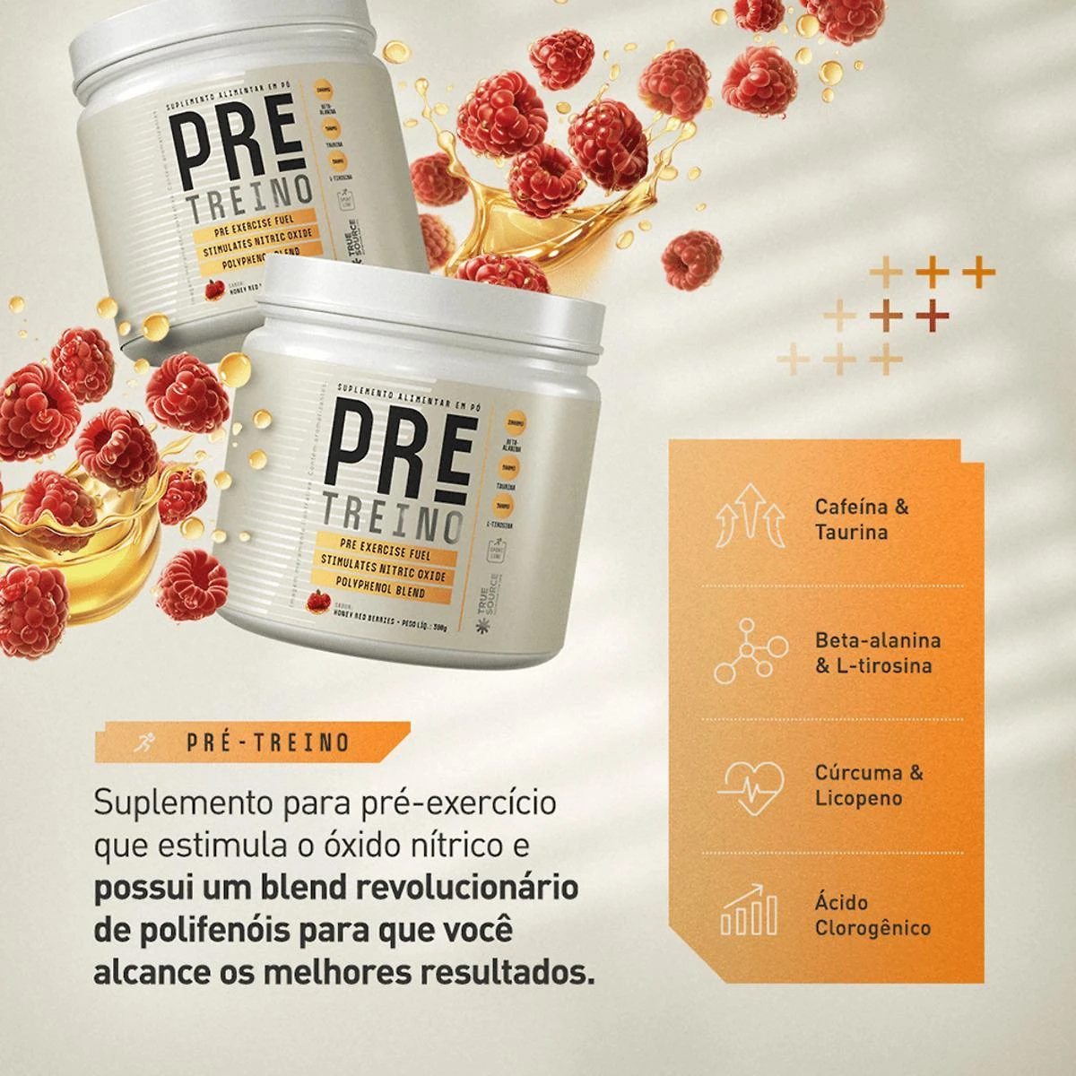 Miniatura Pré-Treino Sport Line True Source 390G Honey Red Berries