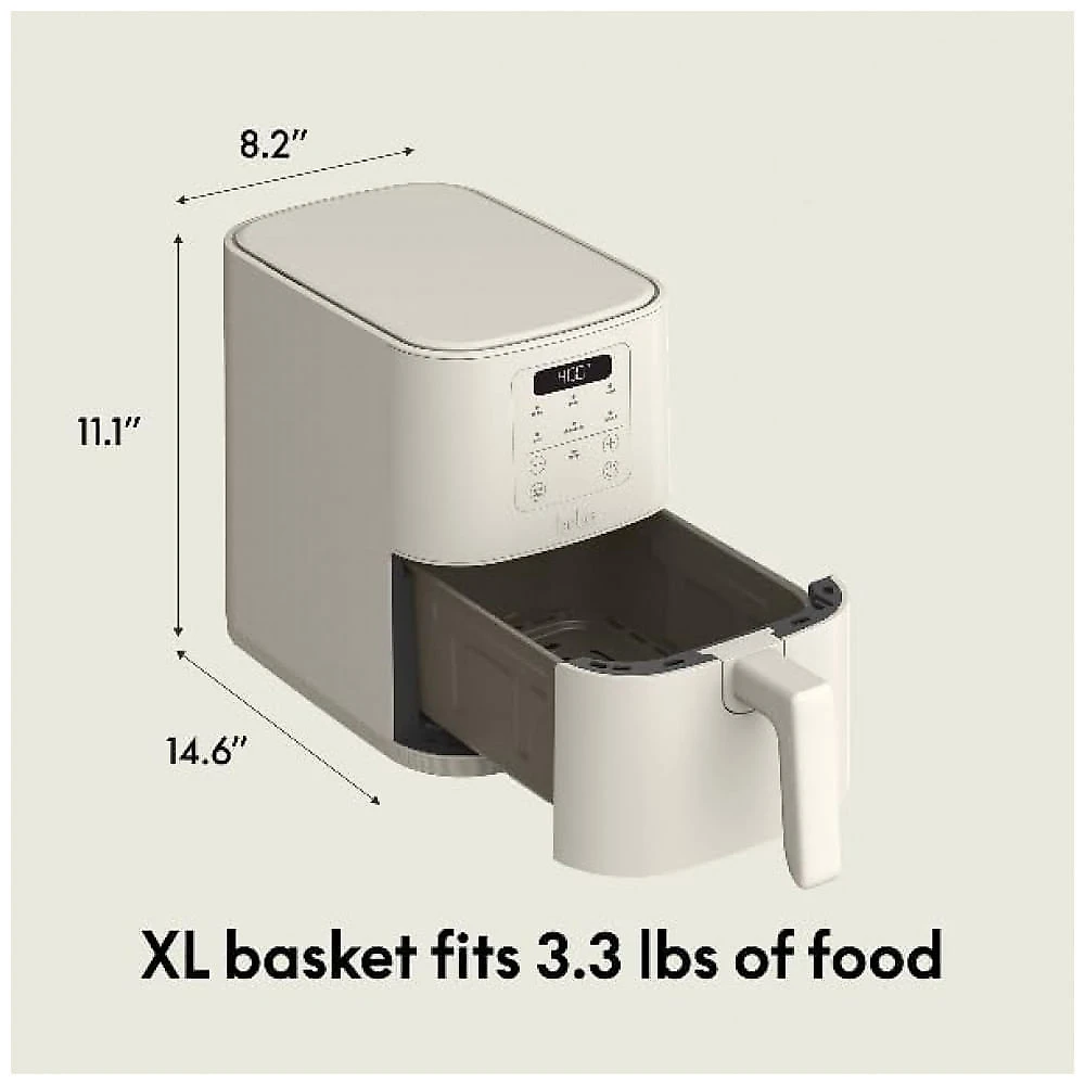 BELLA Air Fryer Slim 4L com Revestimento Cerâmico Antiaderente, 6 Modos, 1300W e Capacidade para 1,5kg