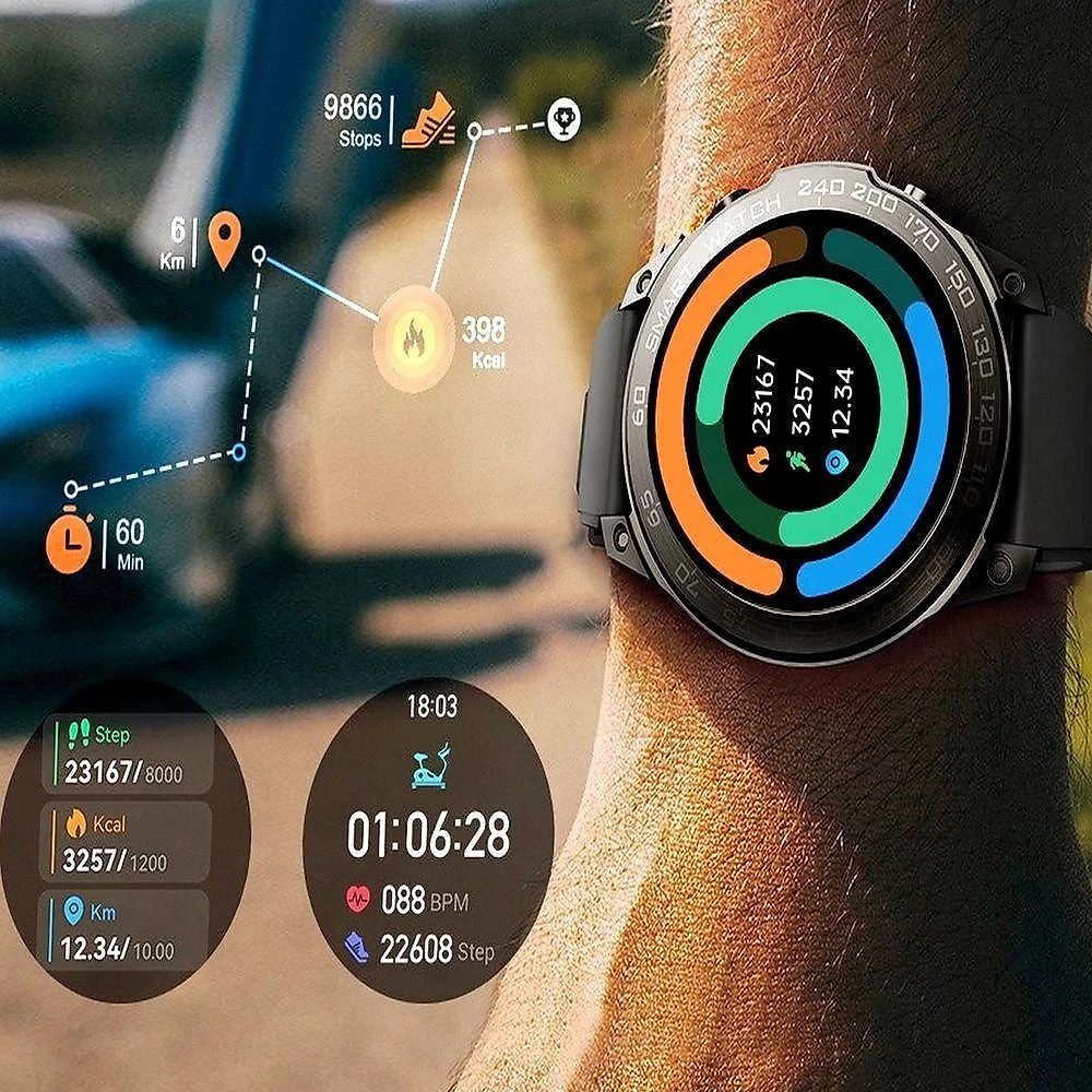 Relógio Inteligente 1.43 Bluetooth Esporte Rastreador