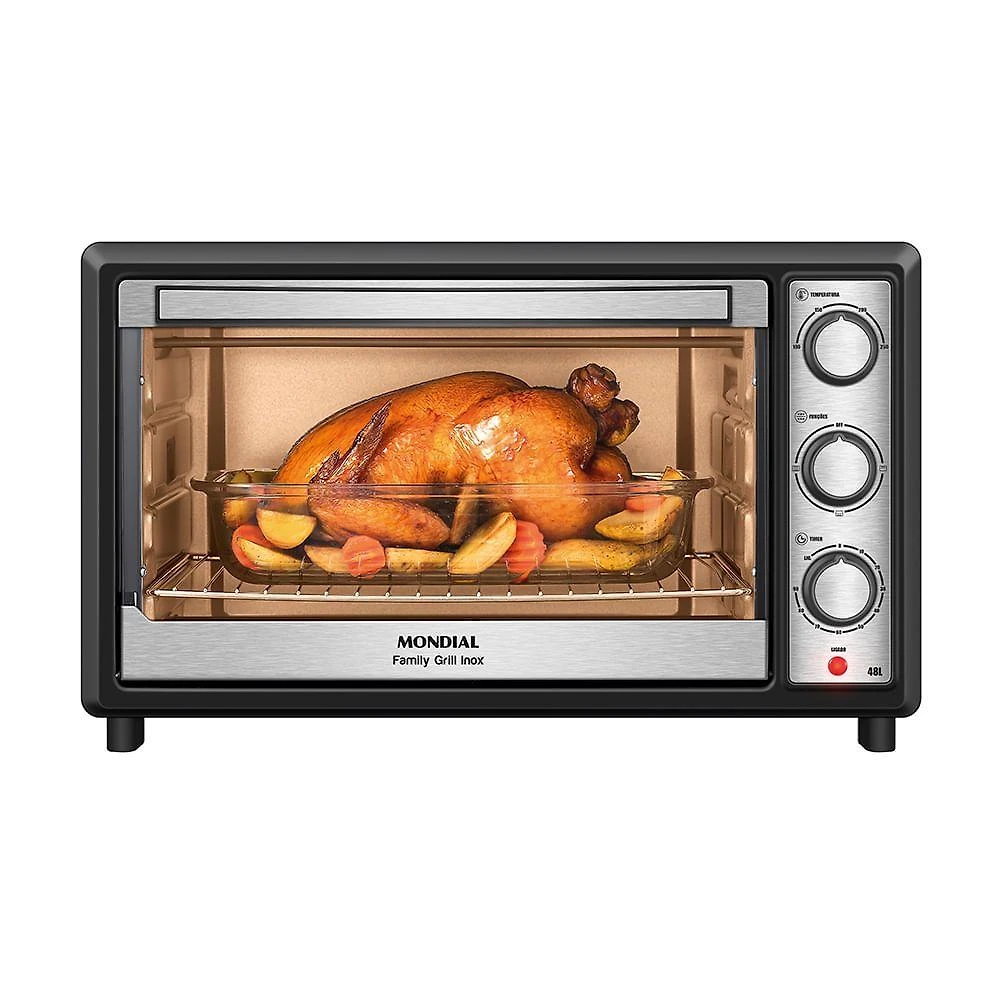 Forno Elétrico 48L Family Grill Inox Mondial Preto/inox 1800W FRN-48-BI 110V