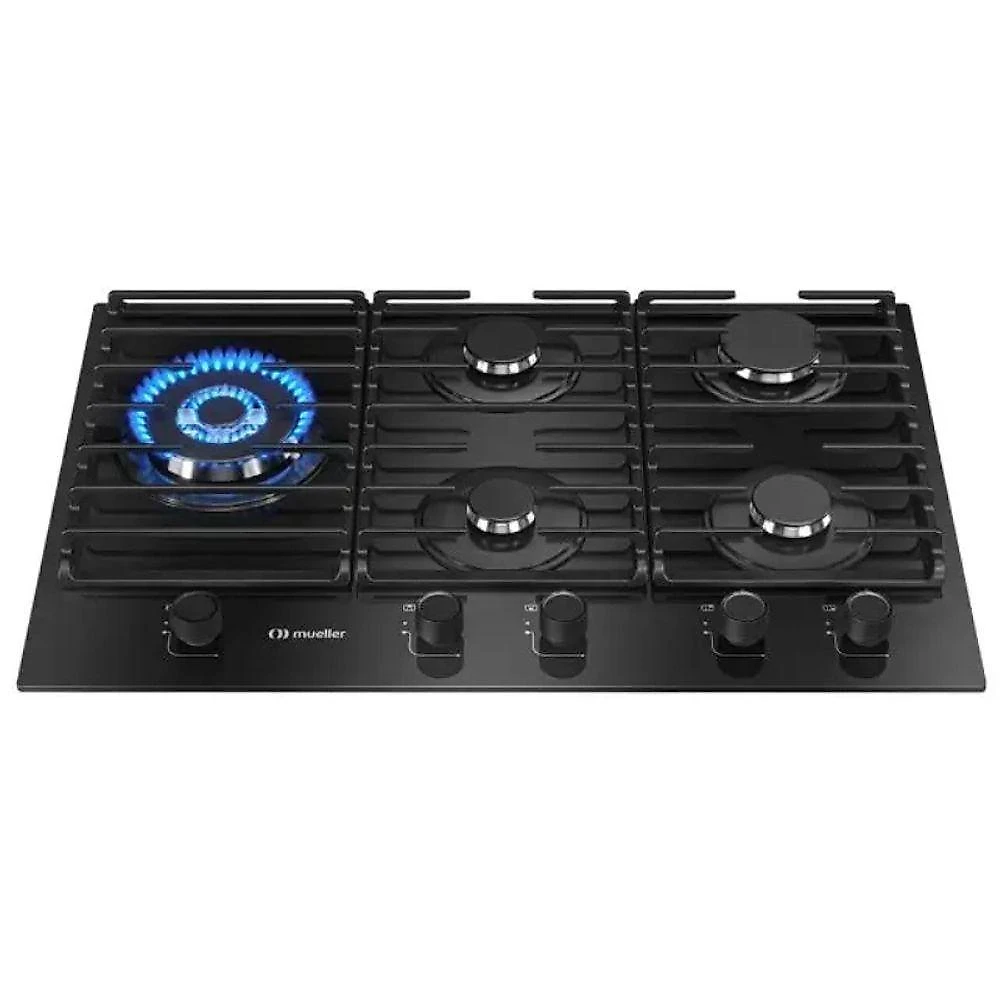 Cooktop 5 Bocas Gás Mesa De Vidro Tripla Chama MCG5BM Mueller Bivolt